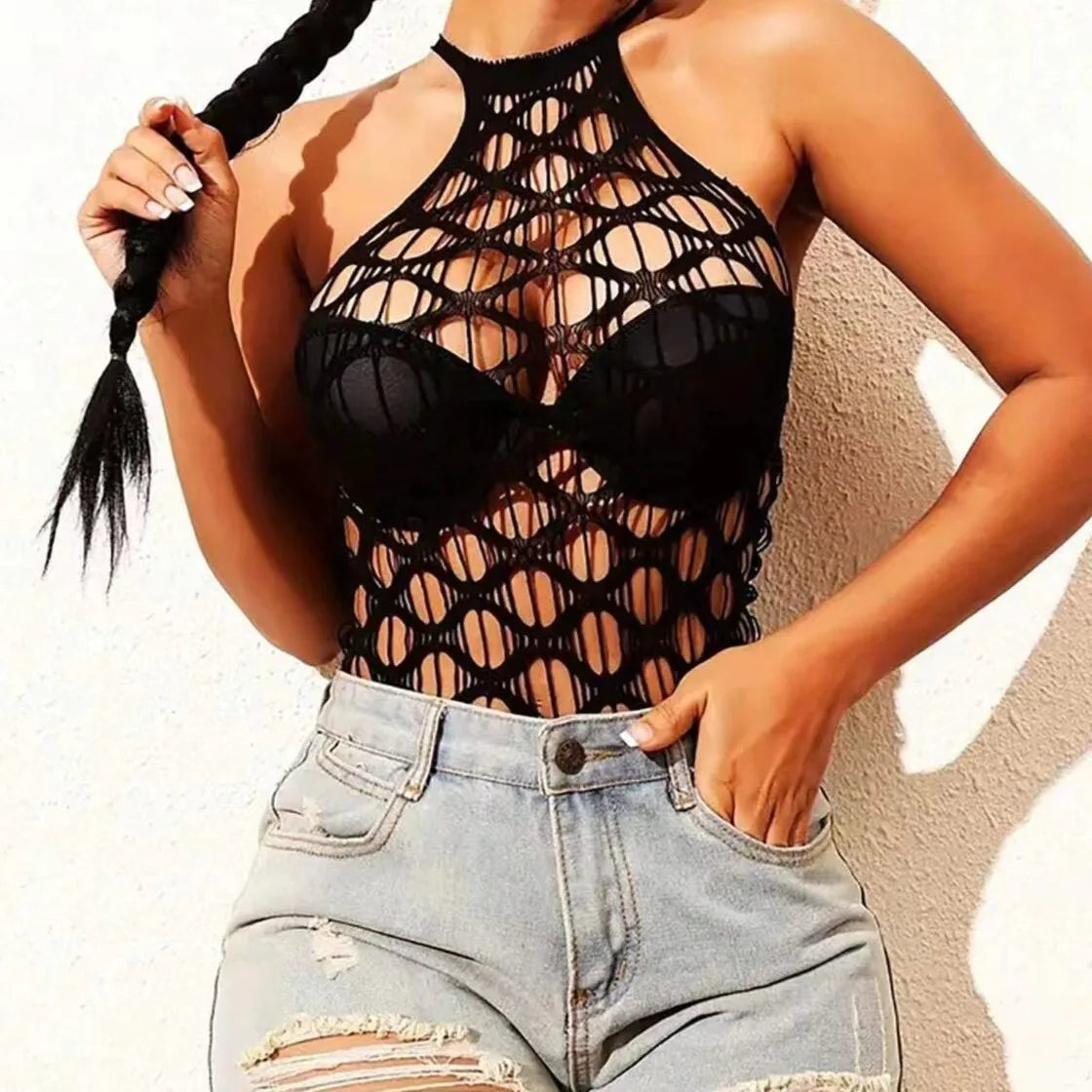 Sexy Cover Up Hollow Out Fishnet Dress without Bikini Summer Holiday DS017