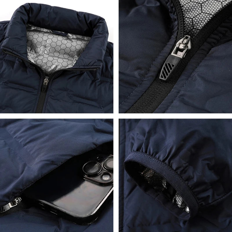Men Winter New White Duck Down Jacket Warm Thick Stand Collar Windproof Puffer Jacket High Quality Waterproof Jacket Male 8XL