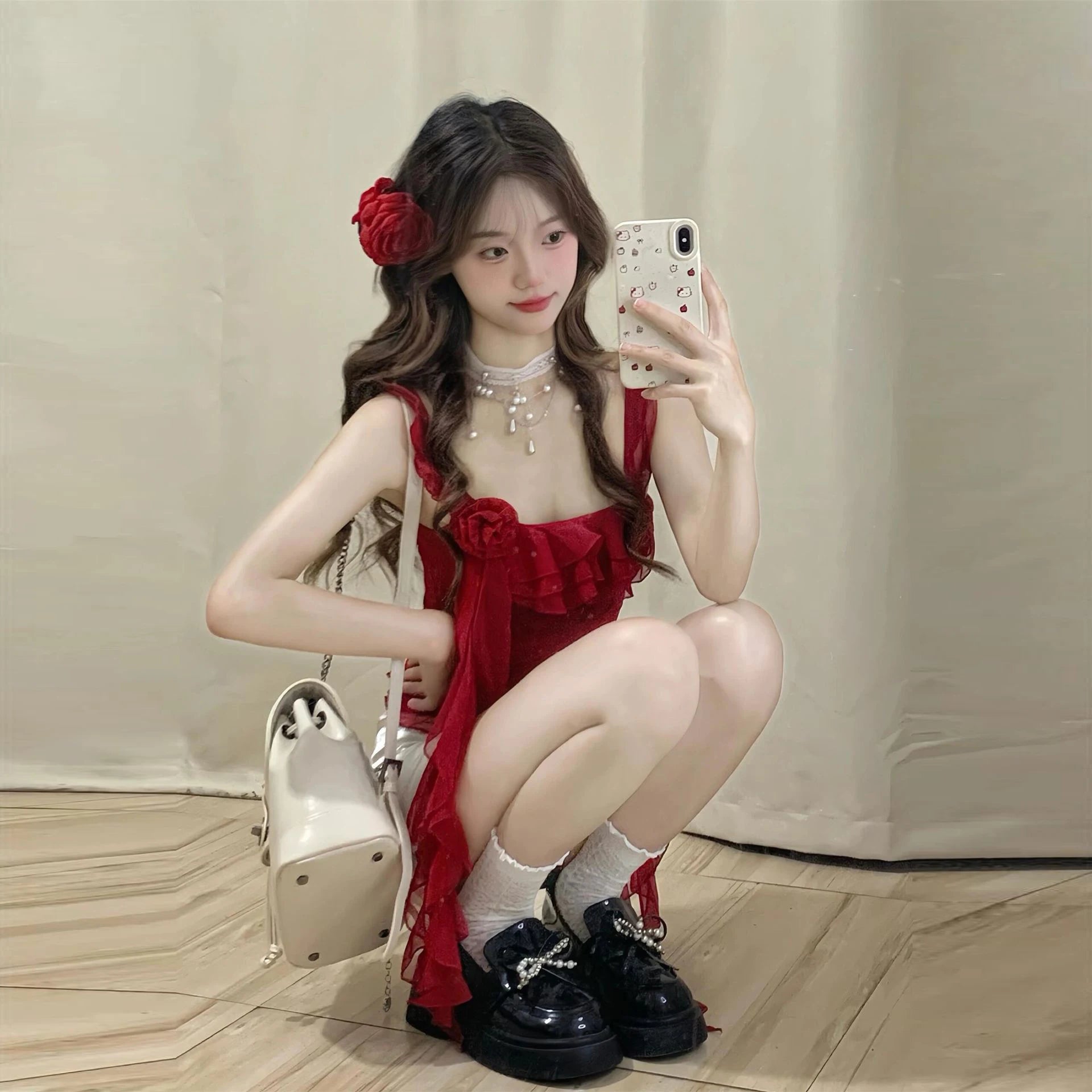 Fashion suspenders Sleeveless Tank Top Sexy Ruffles Backless Irregular  Tops Summer Casual Streetwear Women Camis