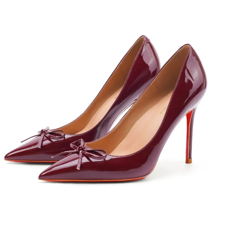 Luxury Fashion Stiletto Sandals for Summer Sweet Bow Dress 2026 New Style Women's Striptease Party Pointed Toe High Heels