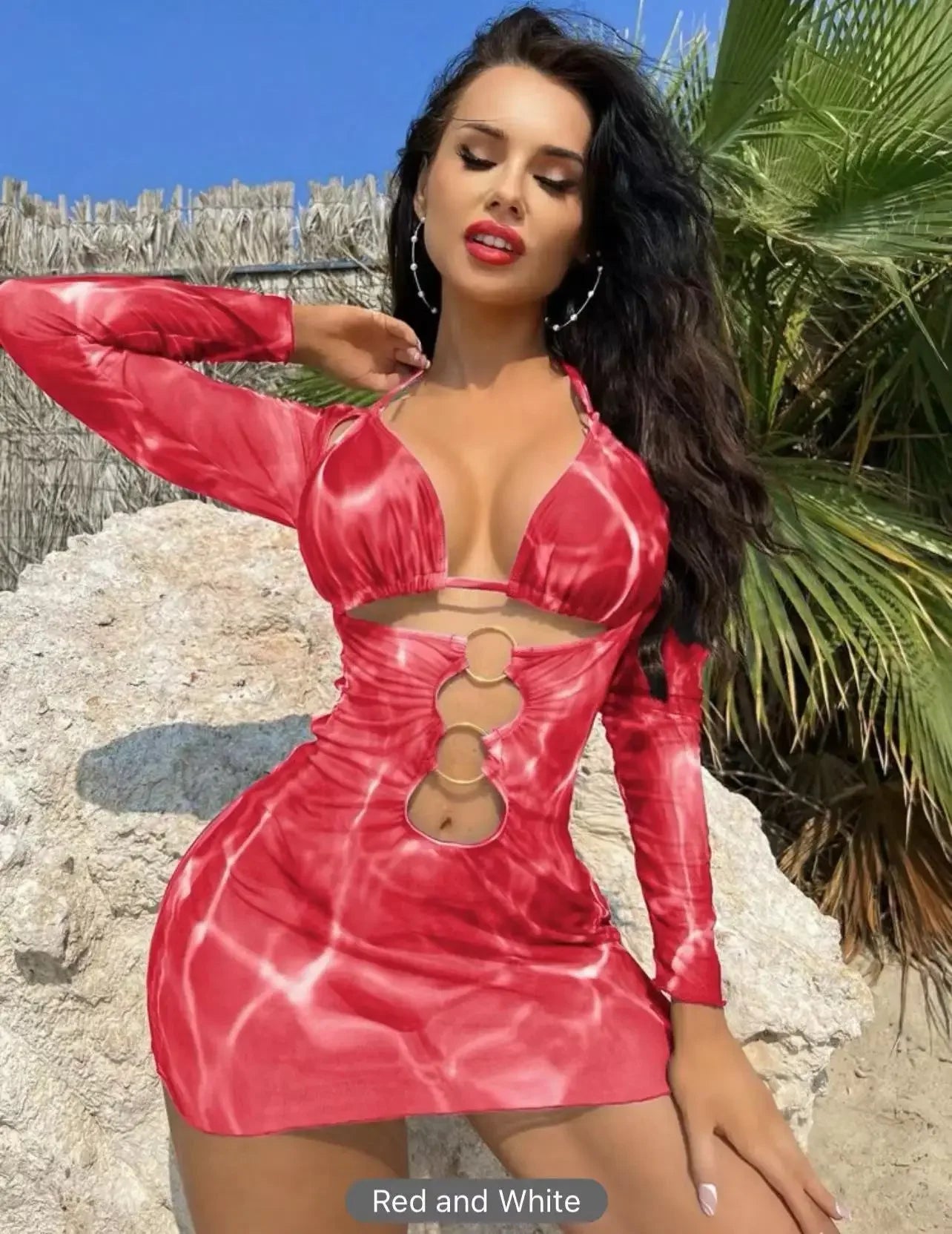 Sexy Multi-Color Bikini Three-Piece Set Long Sleeve Cover up Sun Protection Separate Triangle Swimsuit from Mainland China