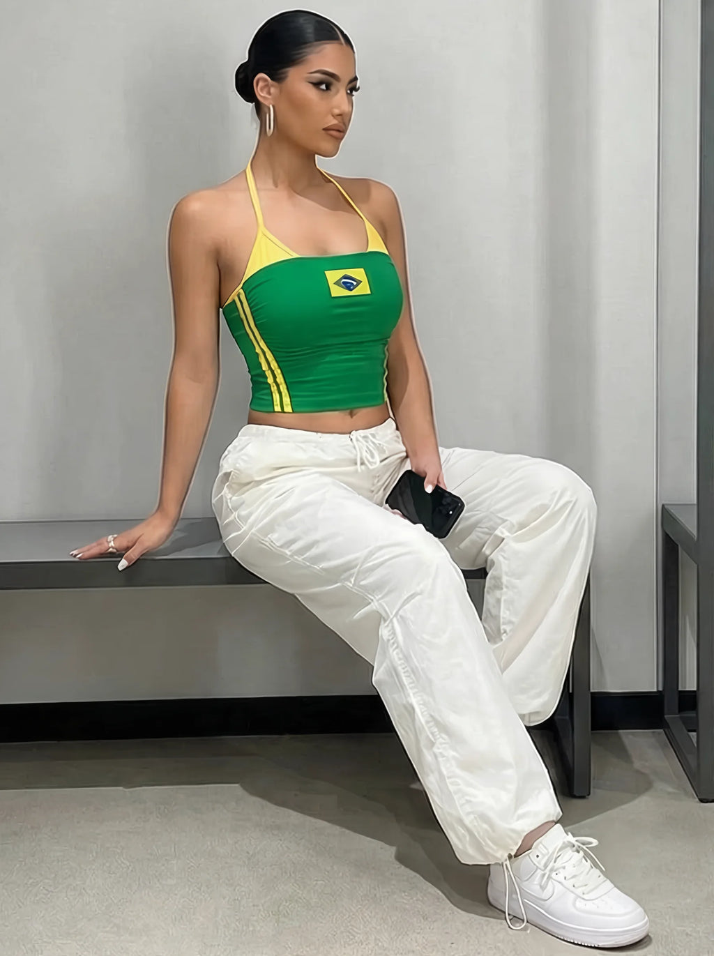 Women’s short vest, spaghetti strap vest.