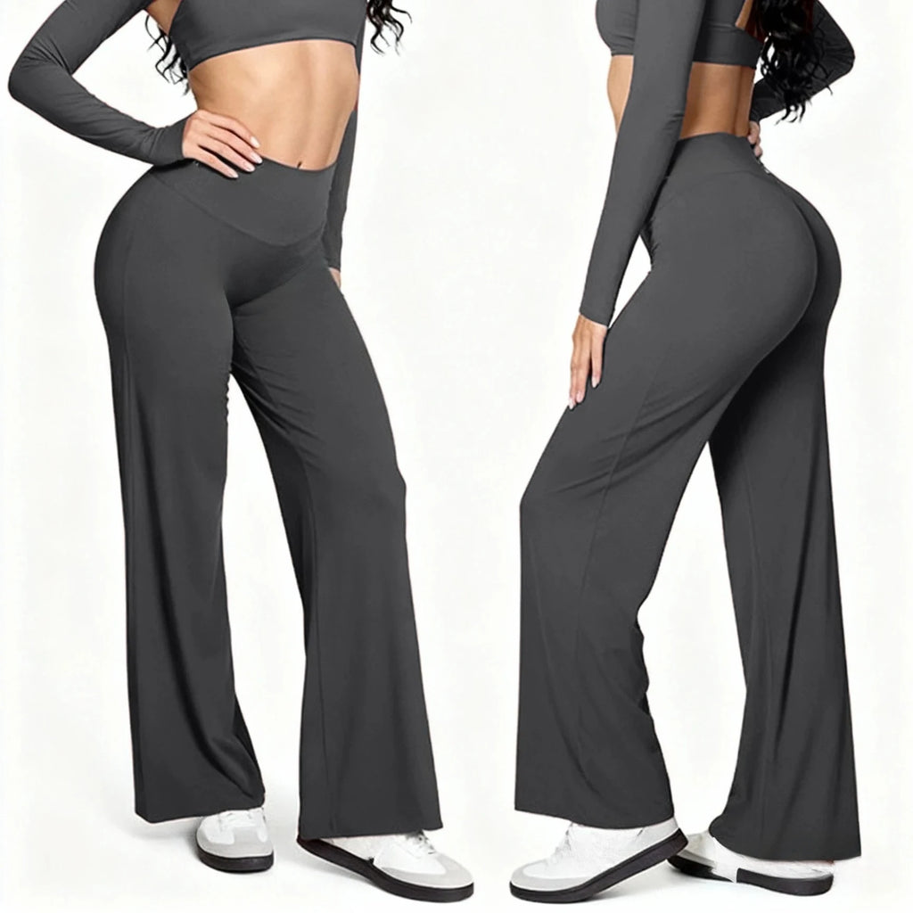 WANAYOU Strait-leg Women Yoga Pants Loose Fit Sports Toursers Soft Butter Active Wear Quick Dry Workout Pilates Warm Bottoms