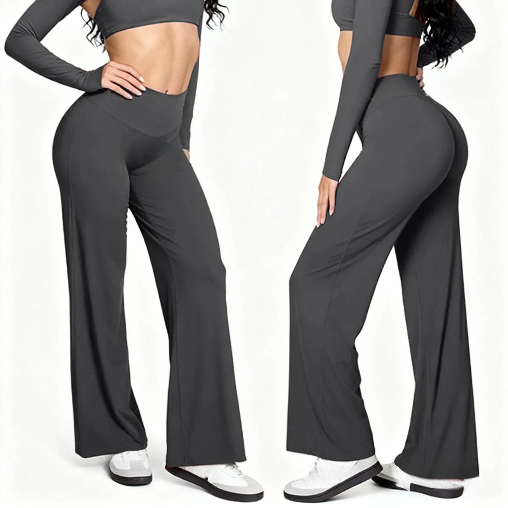 WANAYOU Strait-leg Women Yoga Pants Loose Fit Sports Toursers Soft Butter Active Wear Quick Dry Workout Pilates Warm Bottoms
