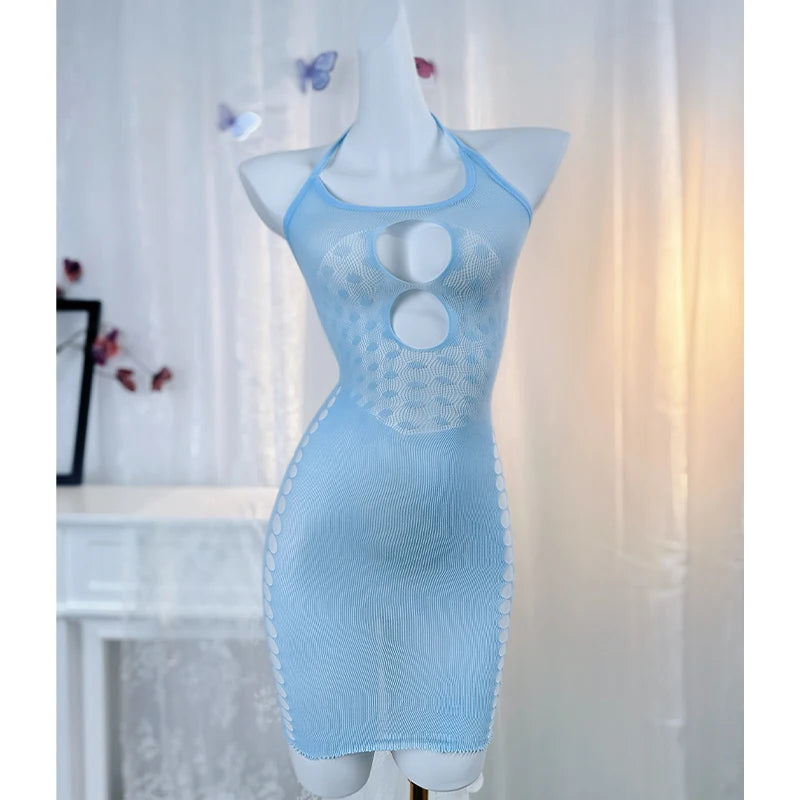 1PC Sexy Women Fishnet Cover Up Without Bikini Hollow Out Bodycon Dress  See Through Beachwear Summer Women's Swimwear DSH569