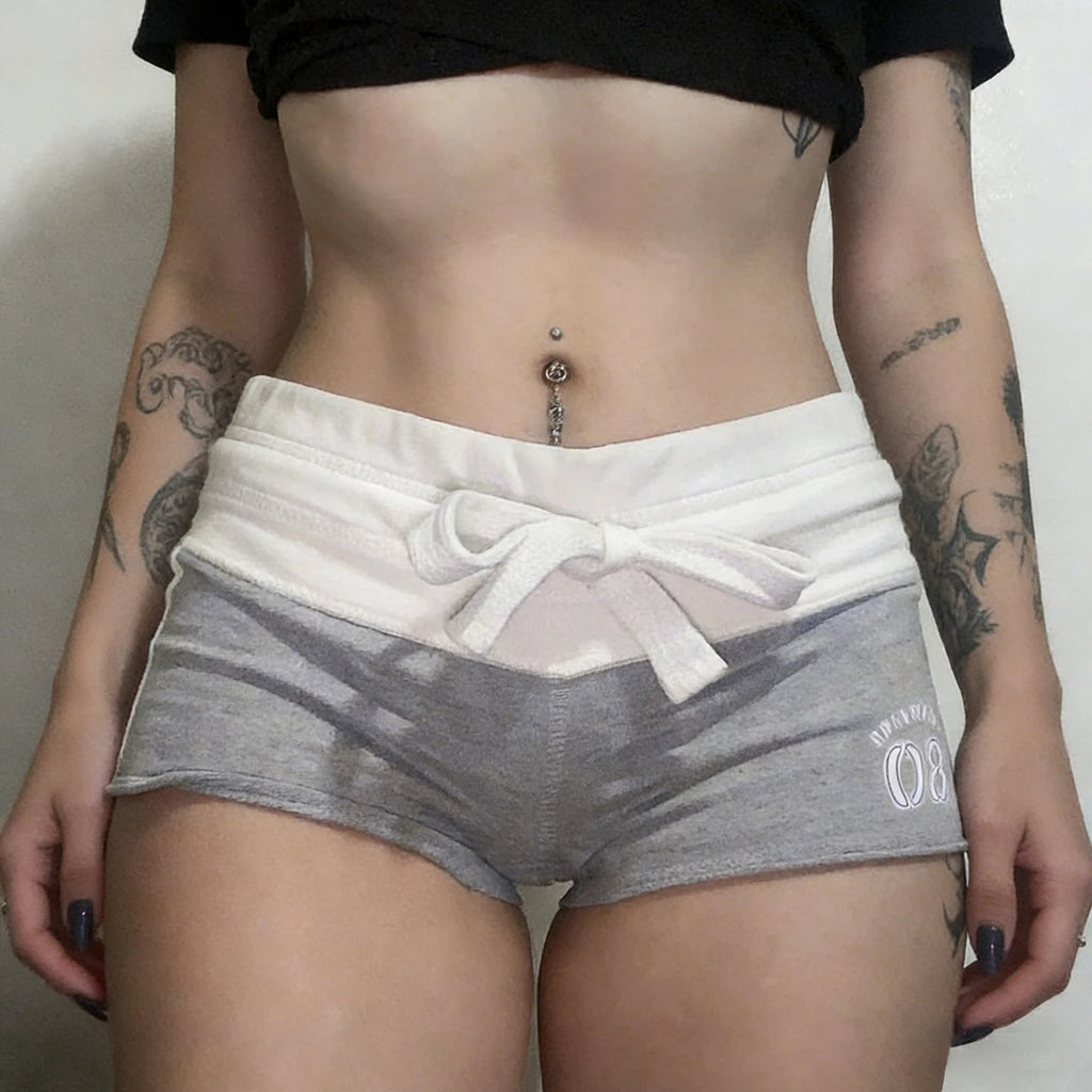 SUCHCUTE Y2k Low-wrise Short For Women Grunge Harajuku Letter Shorts Print Sexy Casual Bottom Coquette Outfit Summer streetwear