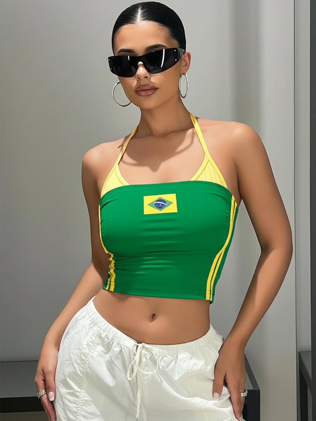 Women’s short vest, spaghetti strap vest.