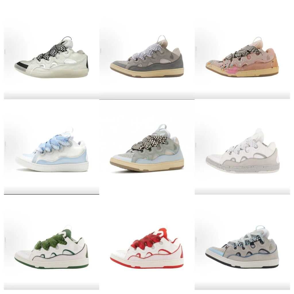 New LANVIN SPORT Women Men Unisex Casual Shoes Sneakers Round Toe Lace Up Fashion Street Style Sport Shoes