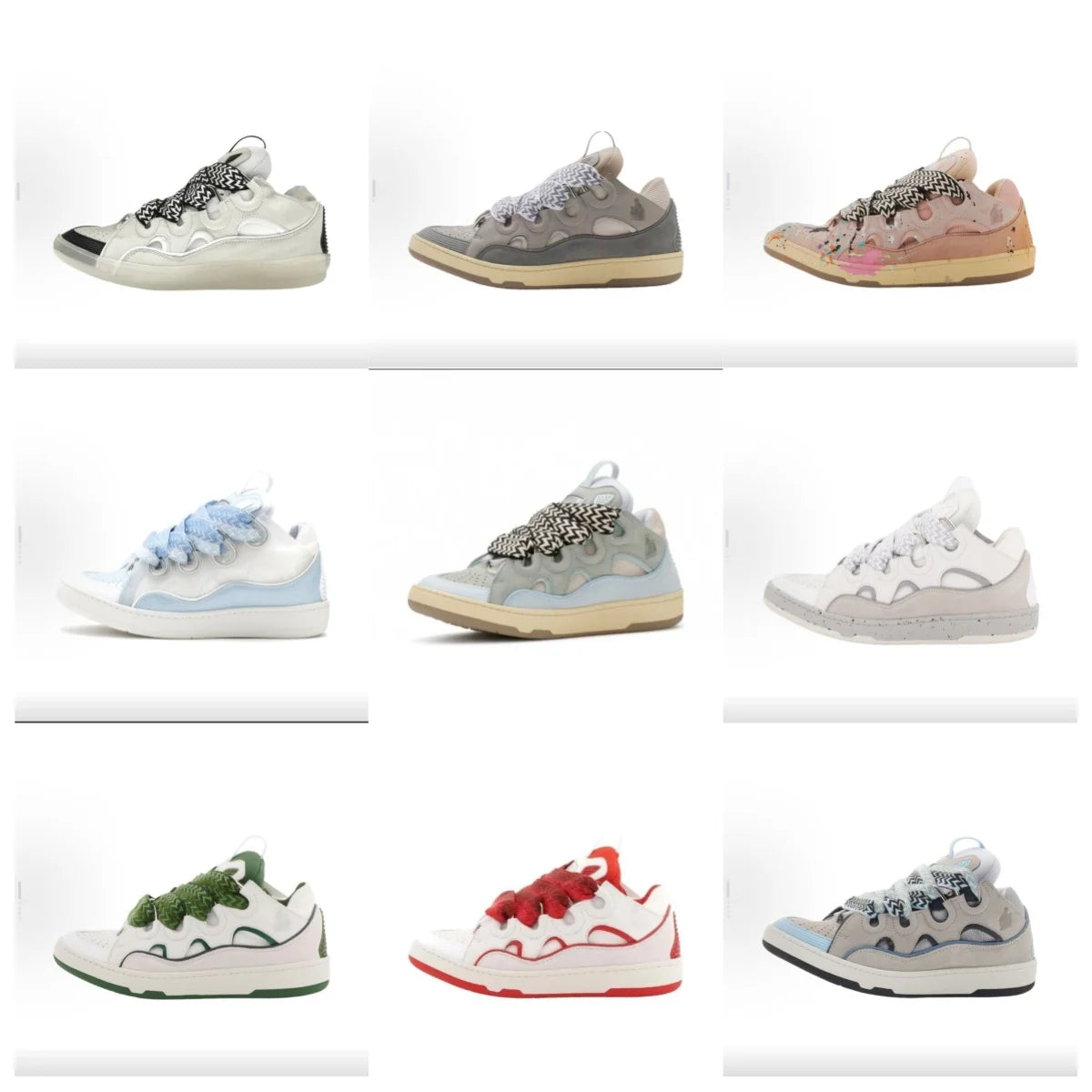 New LANVIN SPORT Women Men Unisex Casual Shoes Sneakers Round Toe Lace Up Fashion Street Style Sport Shoes