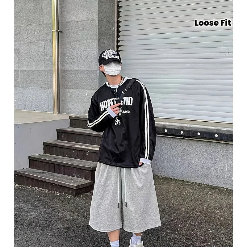 American Summer Style New Fashion Trend Men's Neutral Loose Street Style Sports Shorts