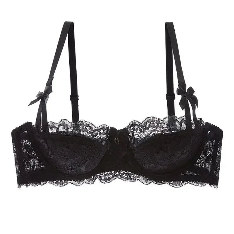 MOYISU French Romantic Lace Comfortable Breathable Sexy Tushy Slim Bra Collection Pure Desire Girls Push Beautiful Underwear SET