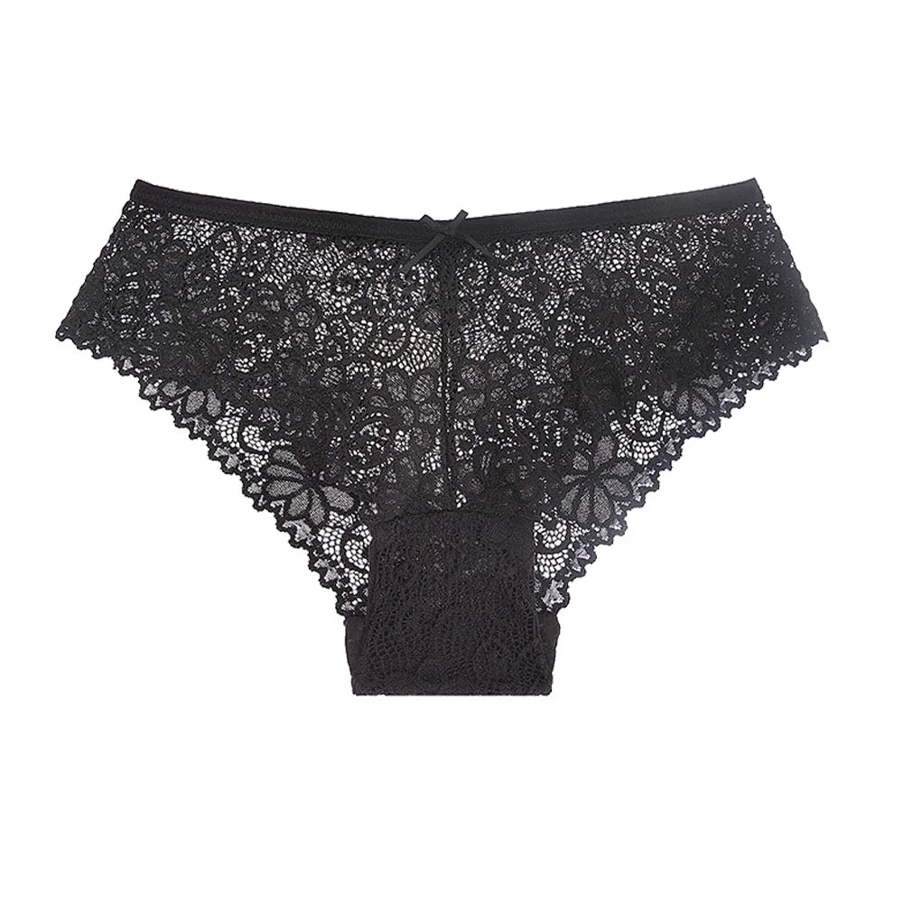 5 PCS/Set Mesh Briefs M-2XL Lace Panties Sexy Transparent Underwear Low Rise Panties Girls Intimates Lingeri