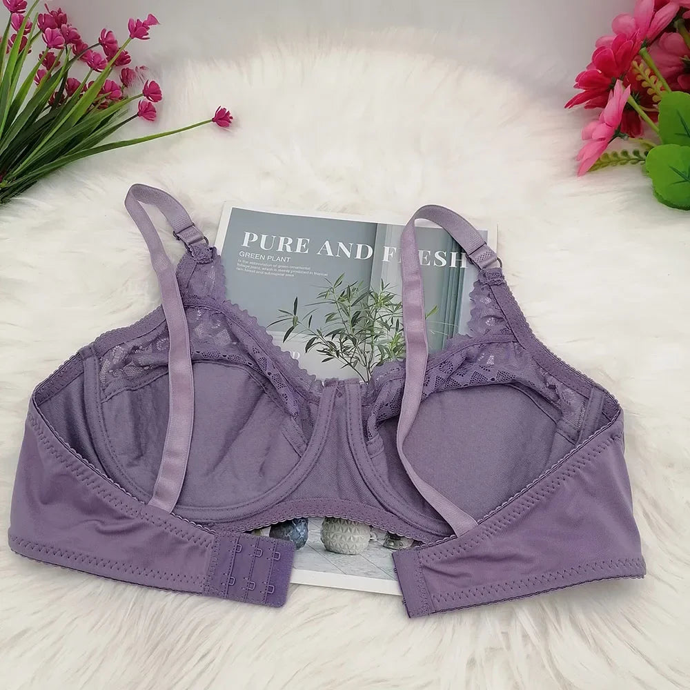 Solid pure color lace Bras sexy women's push up bra with underwrie mother comfy cotton lingerie high quality Backless bra C18