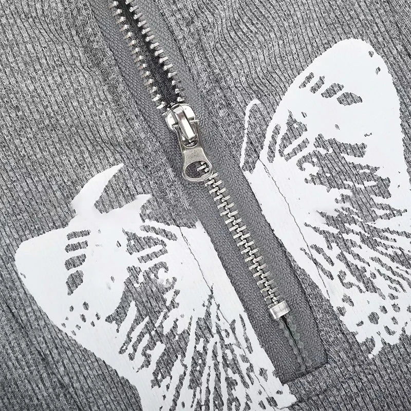 Women Workwear Pants Butterfly Printed Zipper Spring Autumn New Knitted Tight Pants Casual Street  Tight Multi Pocket