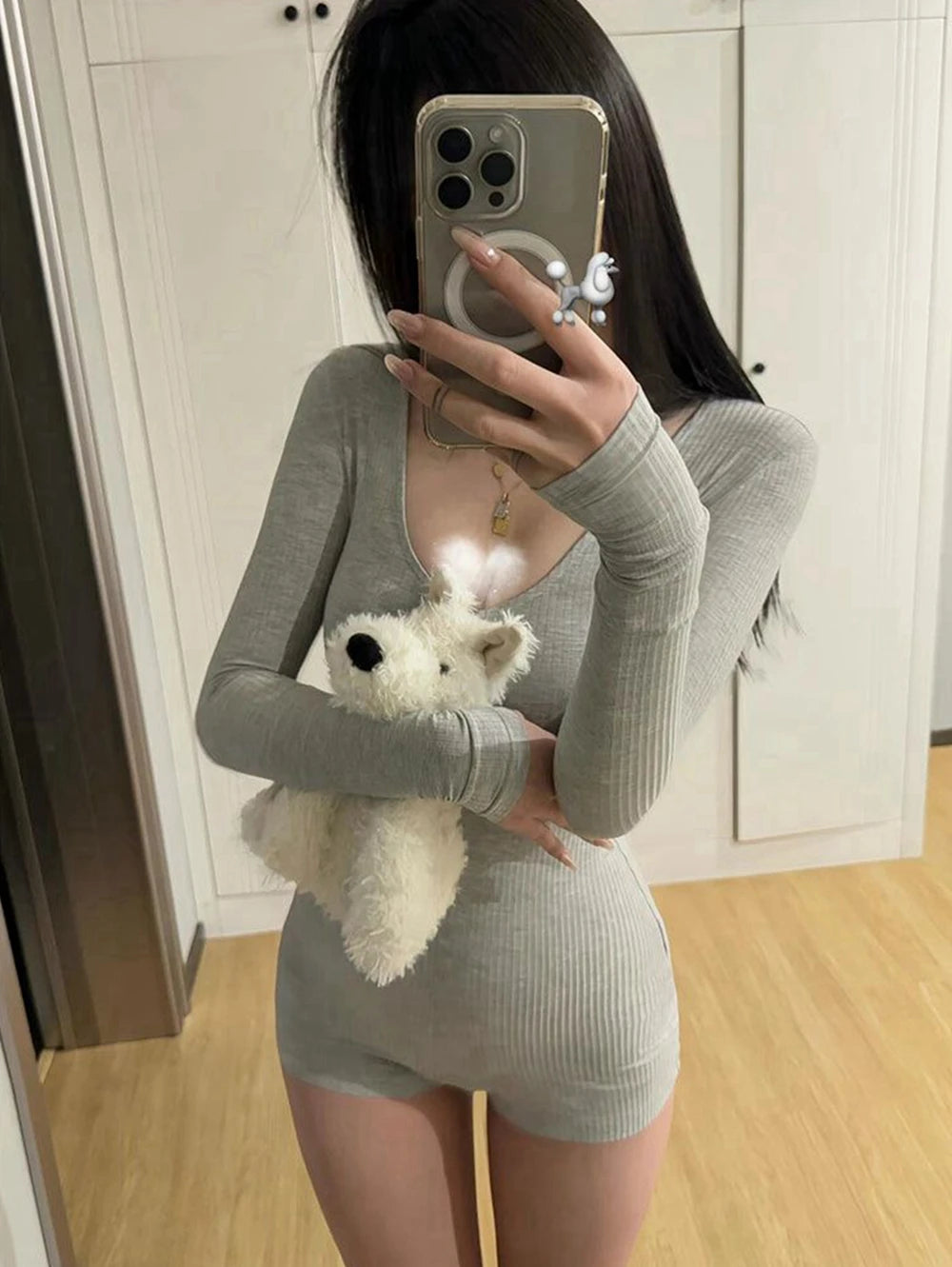 Women's Short Yoga Jumpsuits Long Sleeve Slim Fit Stretch One Piece Playsuits Sexy Fitness Female Shorts Zipper Sportwears