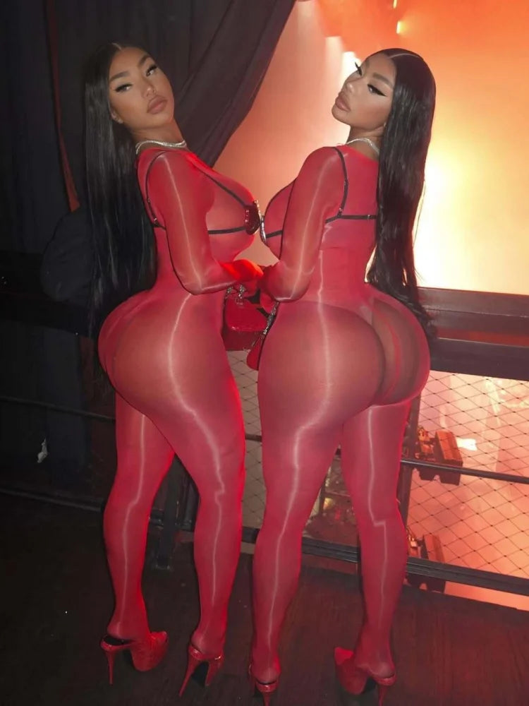 Wmstar One Piece Outfits Women Wholesale Sexy Jumpsuit Stretch See Through Tight Smooth Charming Club Outfits Drop Shopping 2026